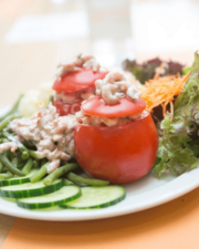 Avondsnack tonijn met perzik