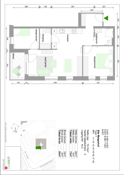 Tuinwijk II - Grondplan Type 1A