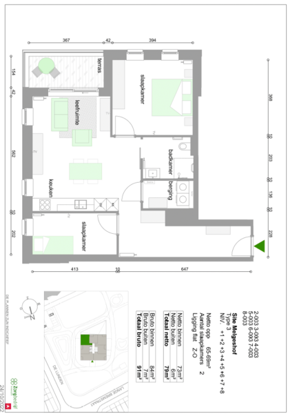 Tuinwijk II - Grondplan Type 3