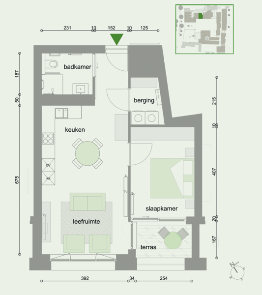 Sint Andries Flattype 1 - Grondplan