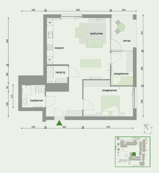 Sint Andries - Flattype 7 - grondplan
