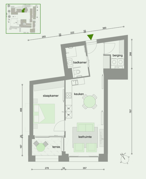 Sint Andries Flattype 2A - Grondplan