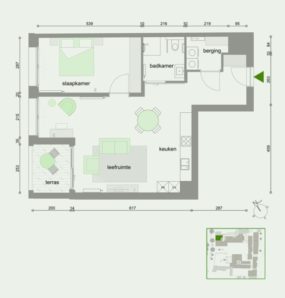 Sint Andries Flattype 5 - Grondplan