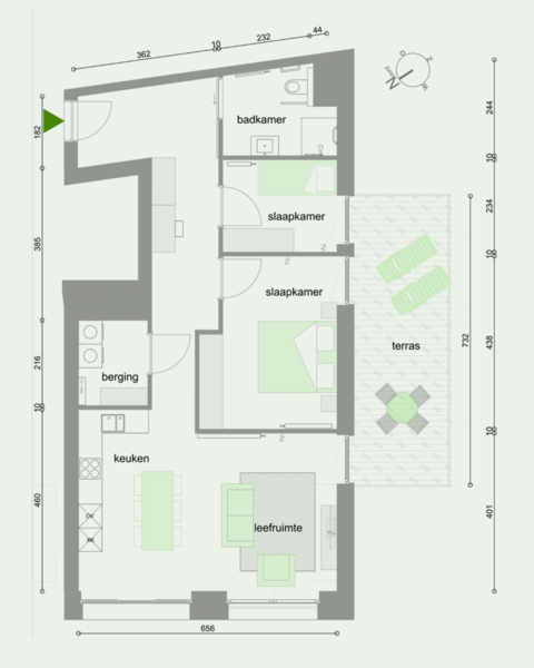 Sint Andries Flattype 9 - Grondplan