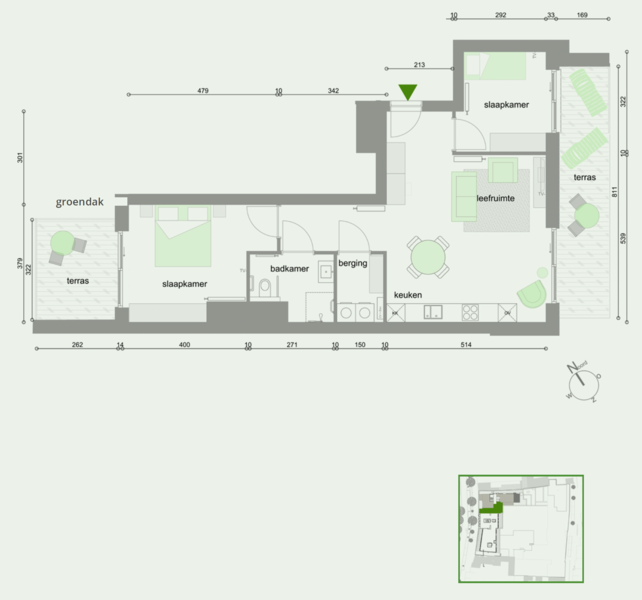 Sint Andries Flattype 13 - Grondplan