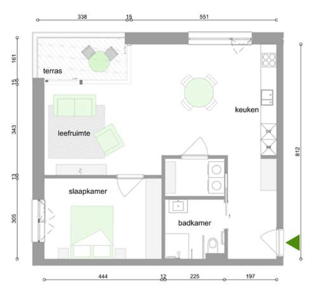 grondplan Nobele Donk T175B GAW 