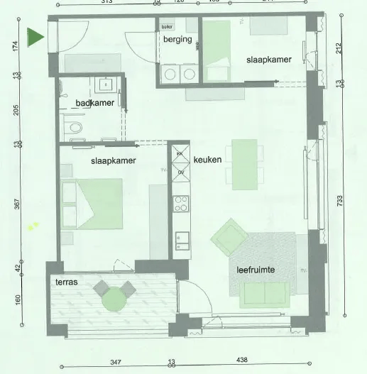 grondplan Boelaer in den Toren Type4