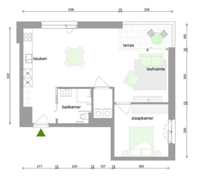 grondplan Nobele Donk T170B GAW 