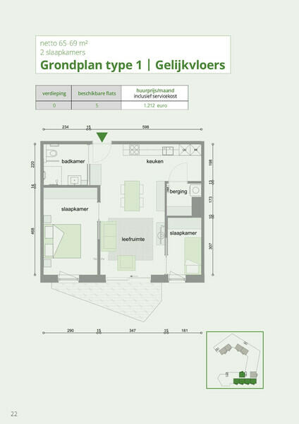 GAW Ruggeveld grondplan Type 1 gelijkvloers