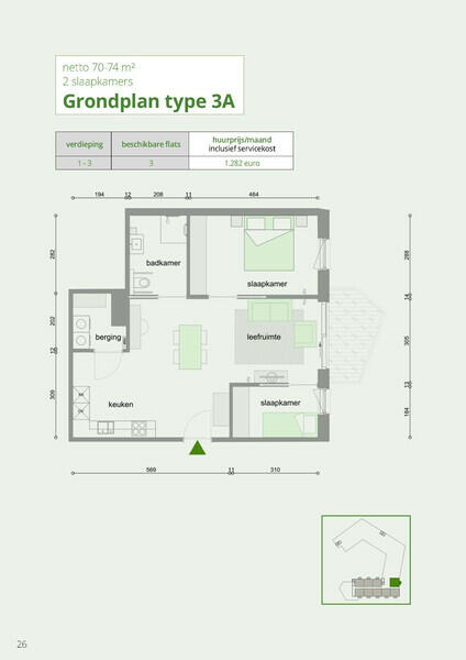 GAW Ruggeveld grondplan Type 3A